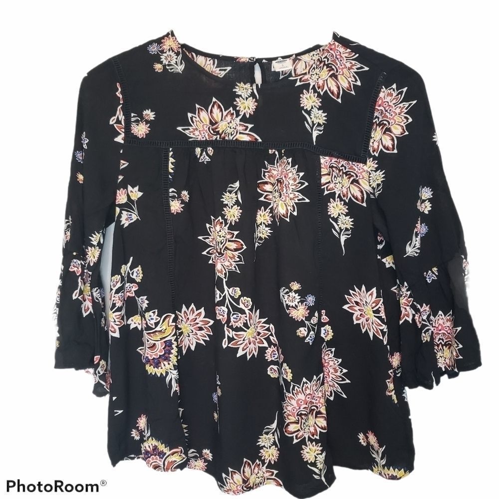 𝅺3 for $25 LN Old Navy Floral Peasant Top Blouse Small